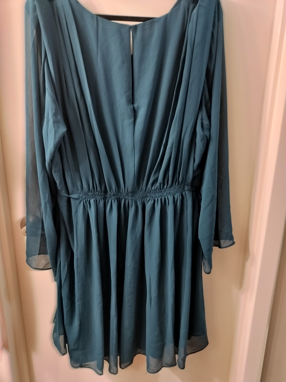 NWT Banana Republic Teal V-Neck Long Sleeve Dress - Picture 2 of 4